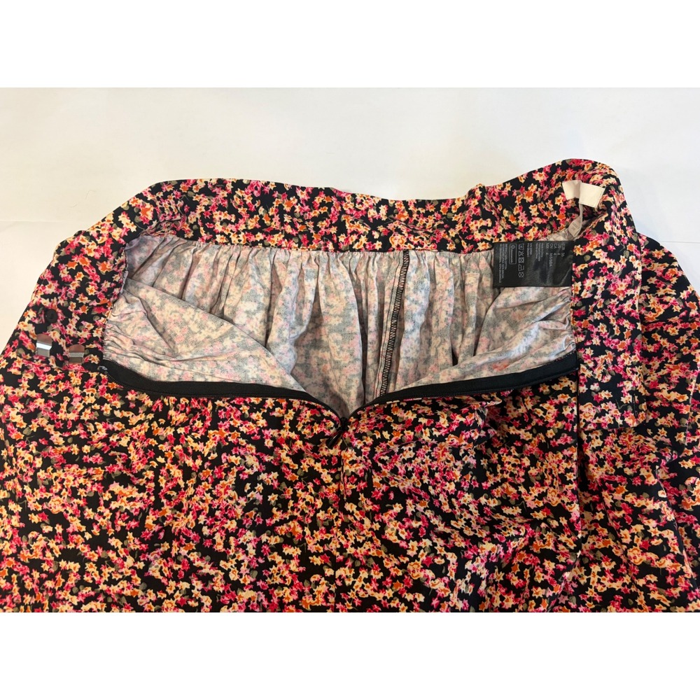 HM Cotton Midi floral Skirt High Waist Size 4 - Picture 7 of 7